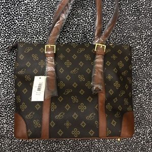 Monogram Brown and Gold Tote Handbag